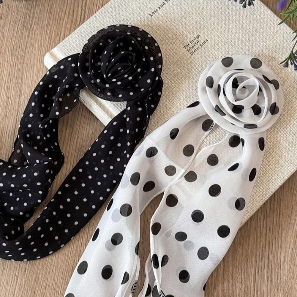 Ascot Neck Scarf - New Detachable Chiffon Long Scarf Versatile