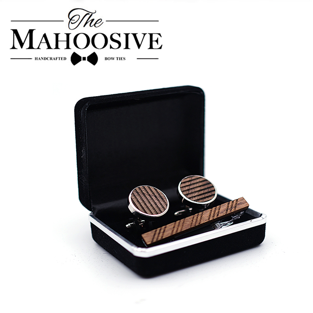 High Quality Wood Cuff links n - огляд і ціна Tie Bar Set Gift