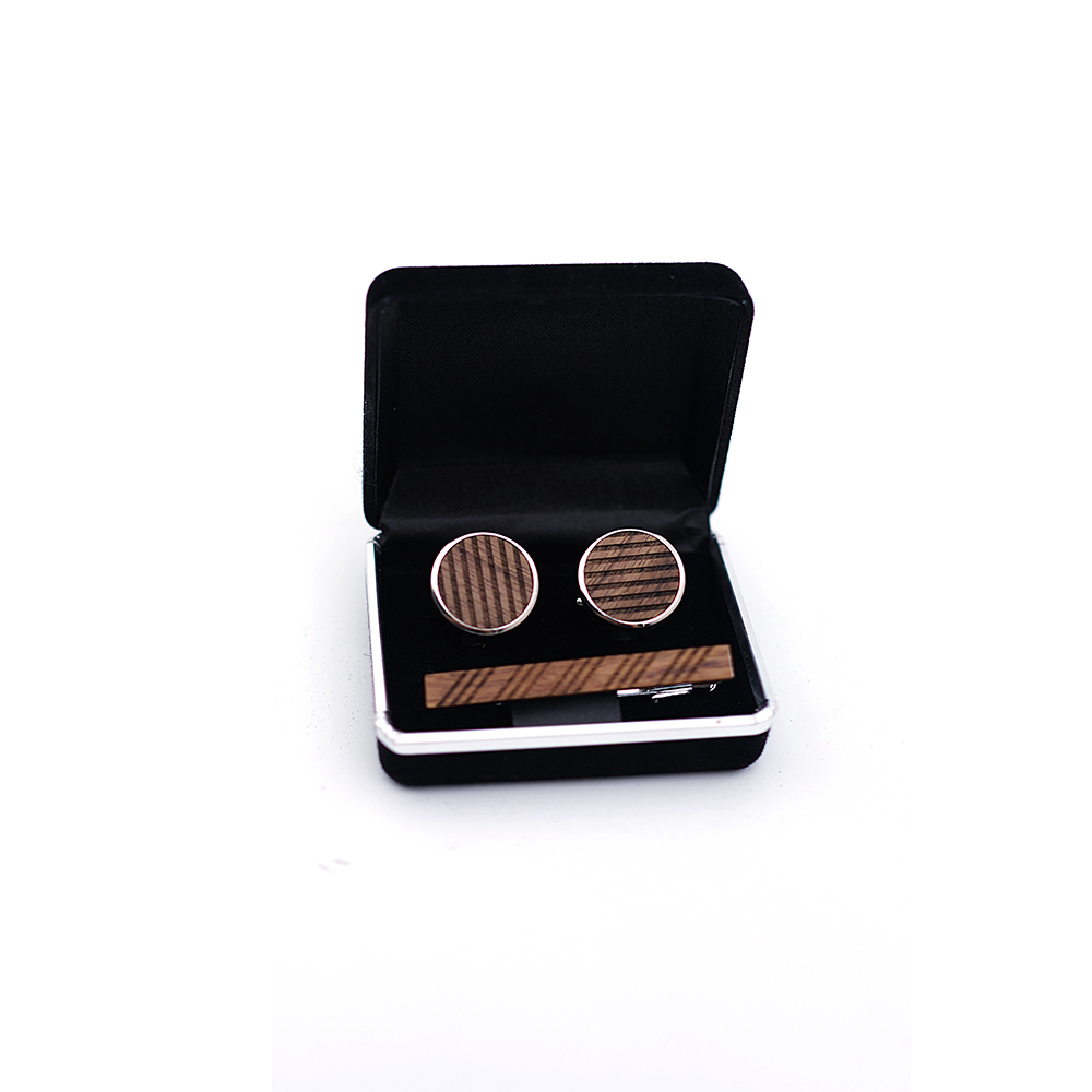 High Quality Wood Cuff links n - огляд і ціна Tie Bar Set Gift