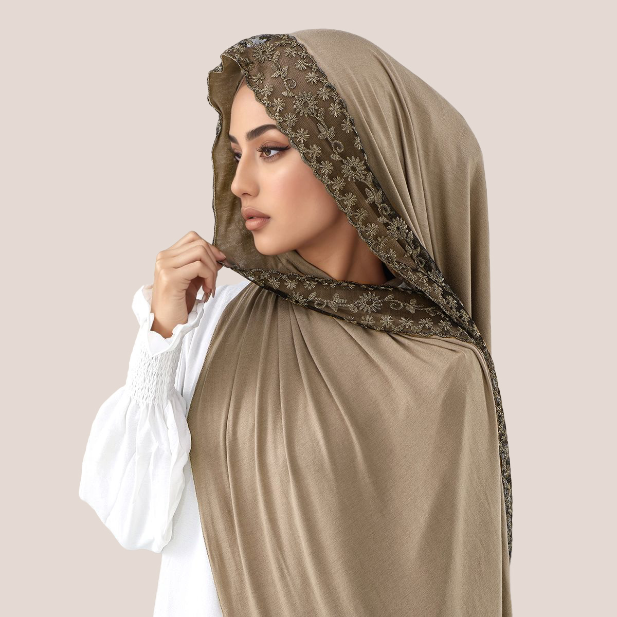 Lace Embroidery Cotton Jersey  - огляд і ціна Head Wrap Turban