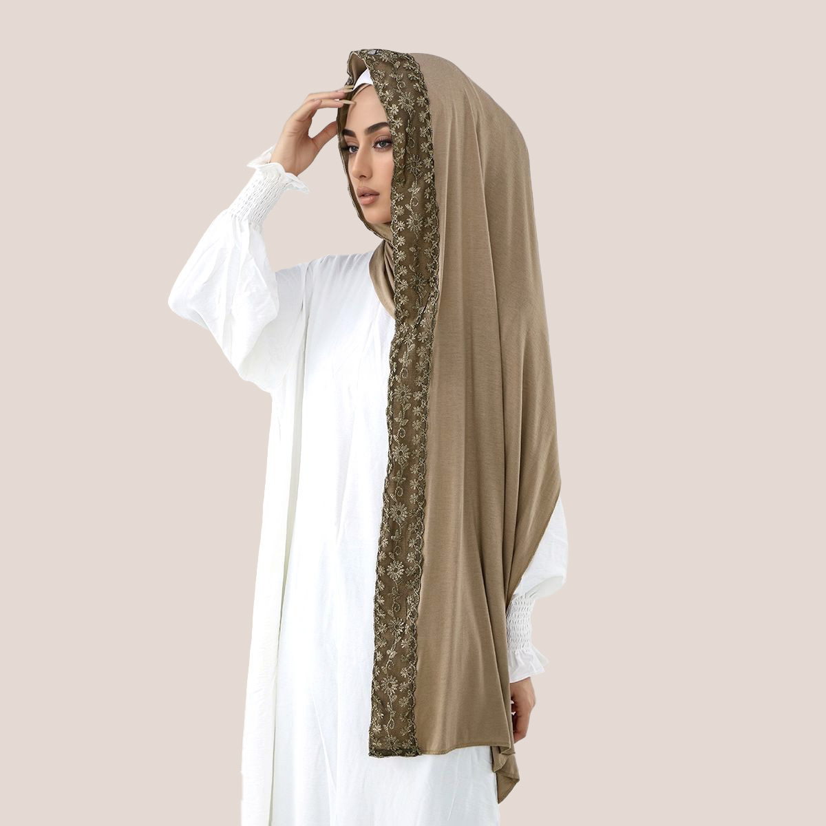 Lace Embroidery Cotton Jersey  - огляд і ціна Head Wrap Turban