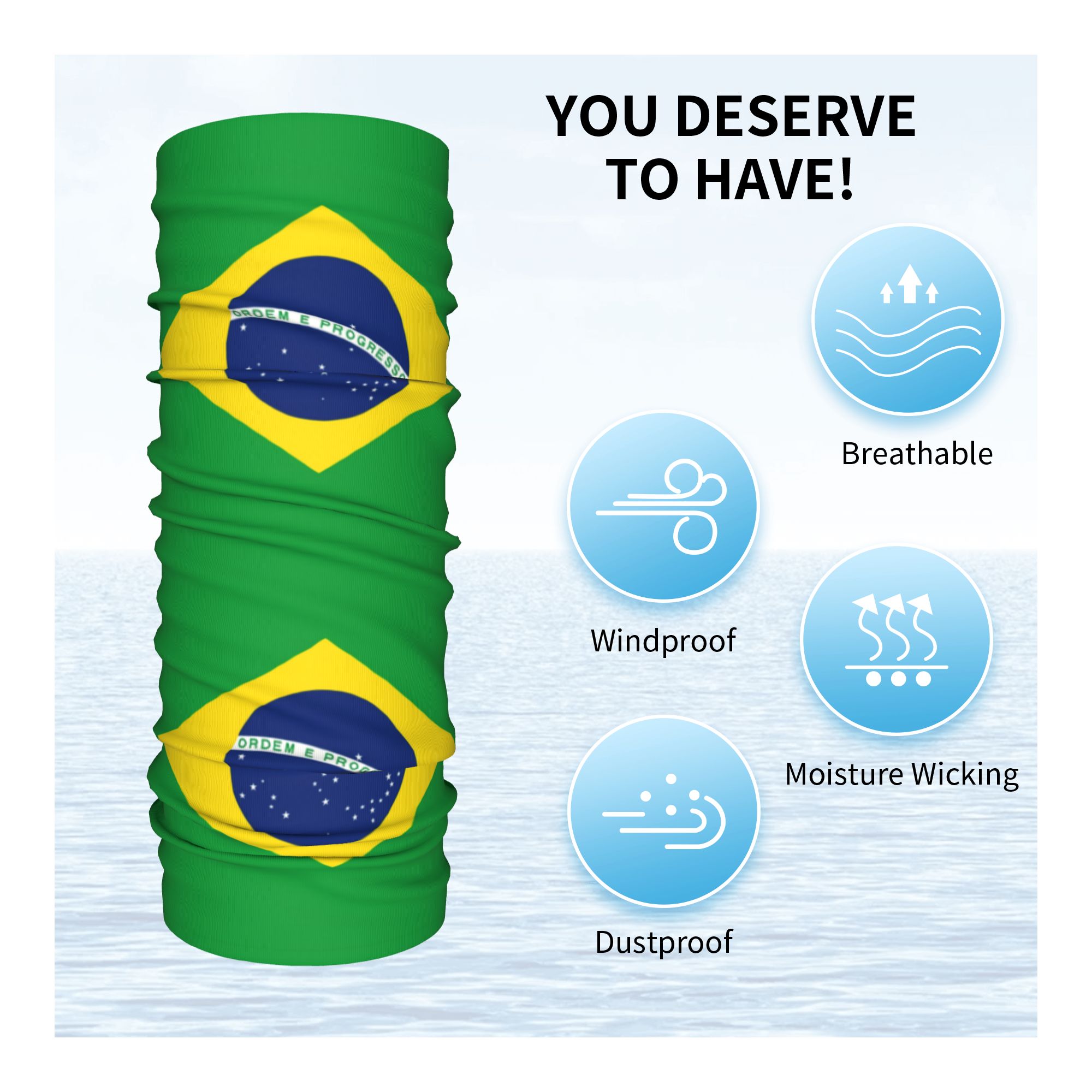 Custom Brazil Flag Bandana Nec - огляд і ціна Neck Warmer Tube