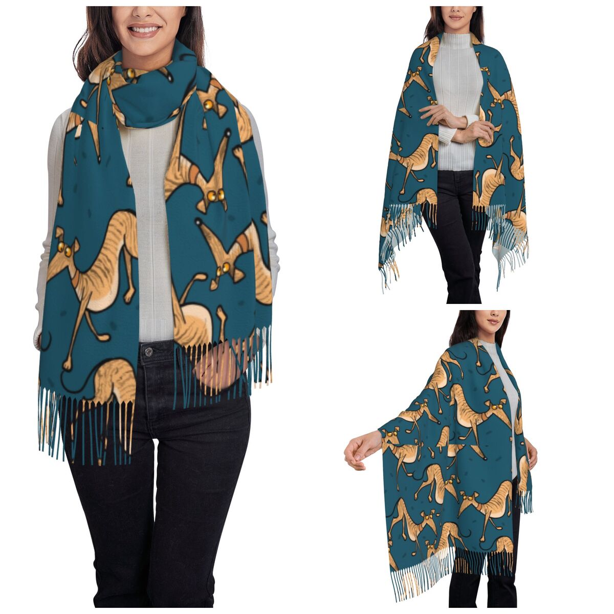 Greyhound Whippet Lurcher Dog  - огляд і ціна Pashmina Wrap Large