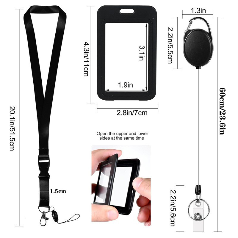 3PCS Plastic Badge Employee Ba - огляд і ціна Lanyard Badge Holder