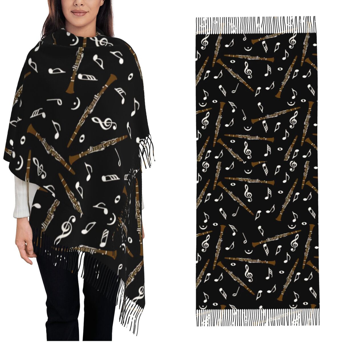 Womens Scarf with Tassel Clari - огляд і ціна Pashmina Wrap Large