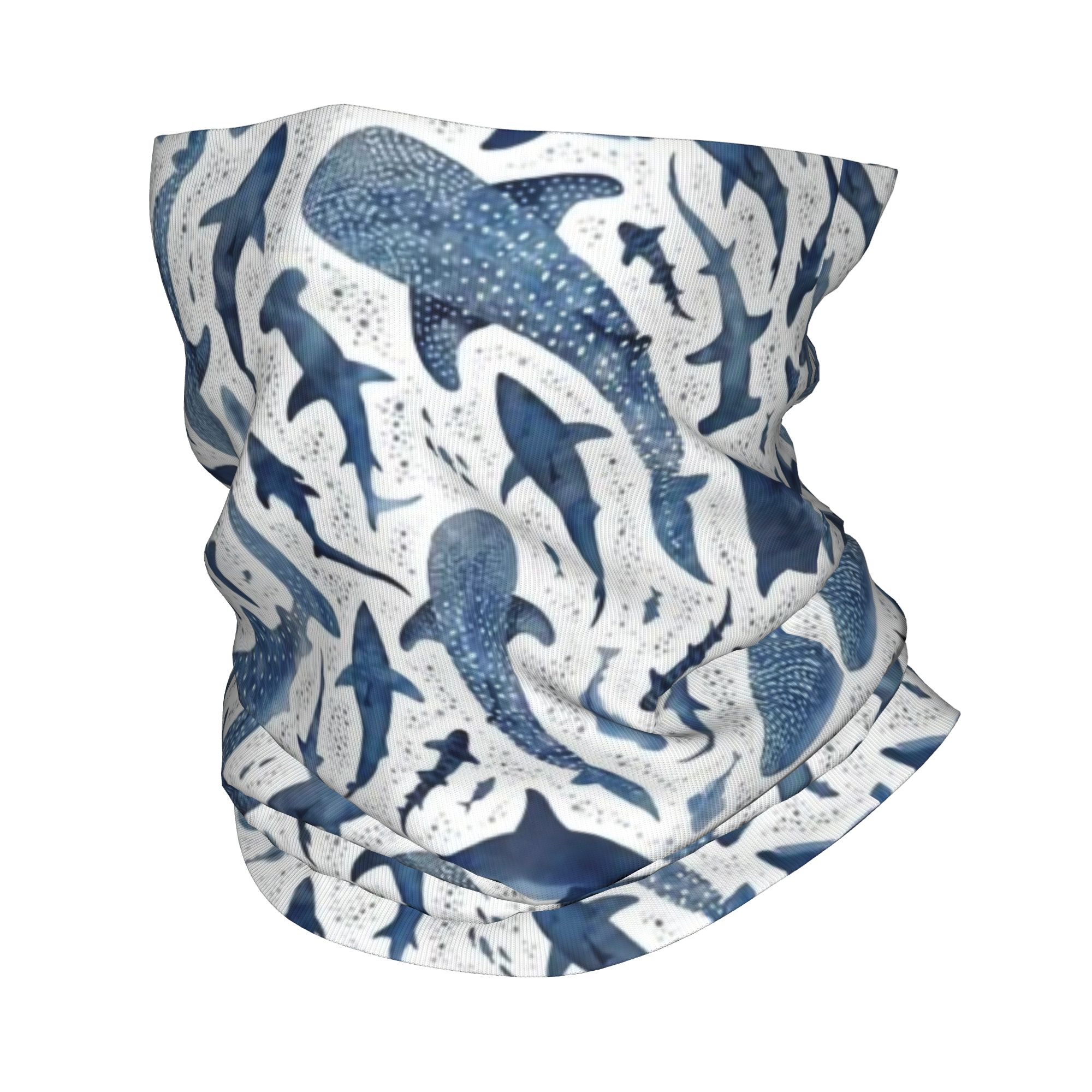 Custom Blue Watercolour Shark  - огляд і ціна Neck Warmer Tube