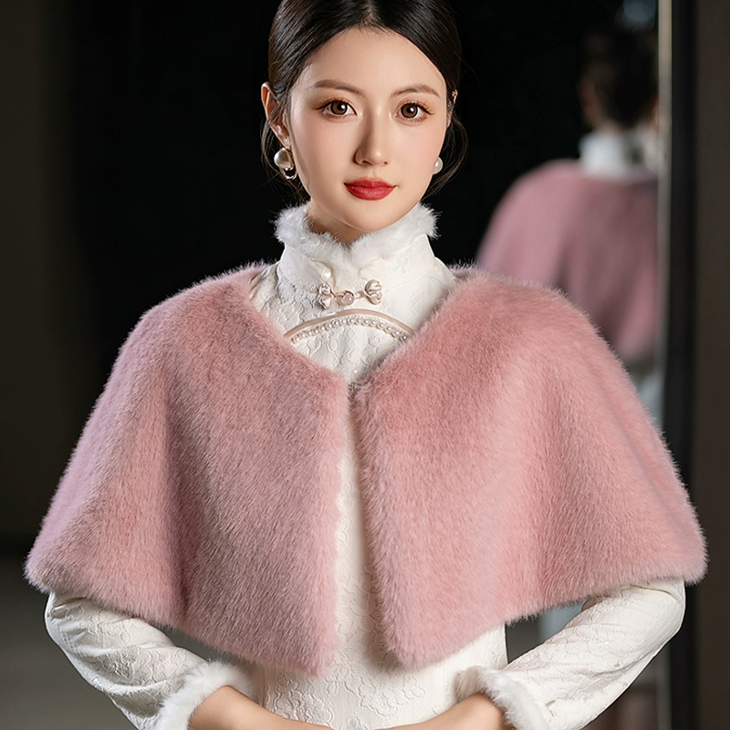 Women Winter Faux Fur Shawl El - огляд і ціна Stole Wedding Shawl