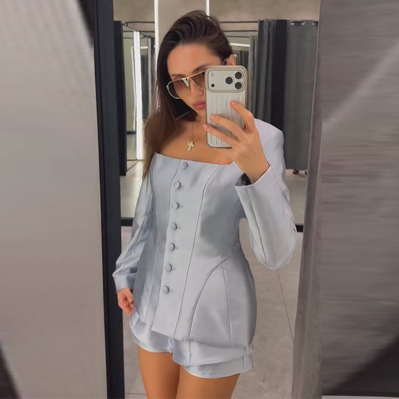 Casual Button Jacket Shorts Su - огляд і ціна Pocket Square Set