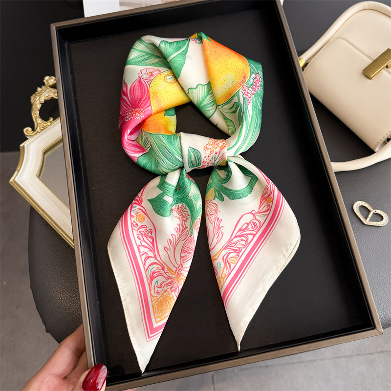 2026 New Fruit Print Silk Squa - огляд і ціна Ascot Neck Scarf