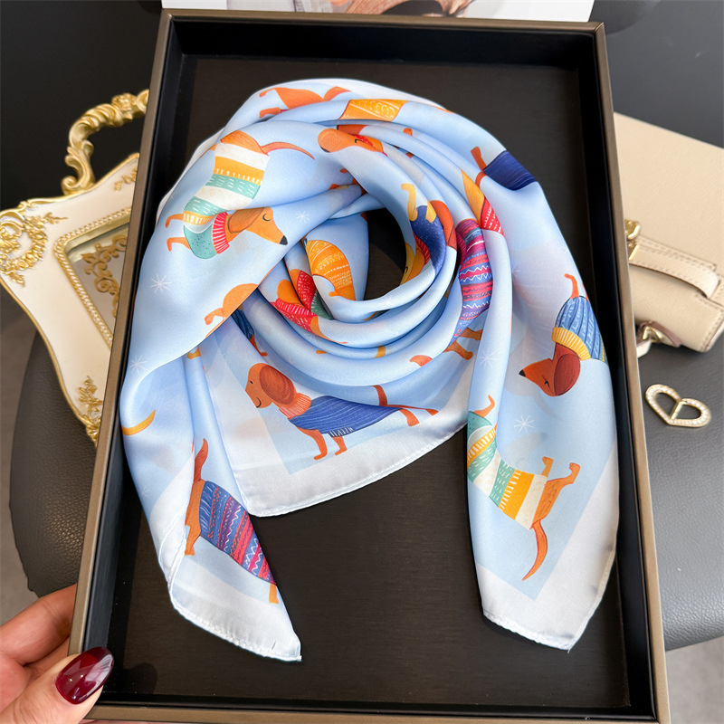 Fashion Wiener Dog Print Banda - огляд і ціна Scarf Silk Square