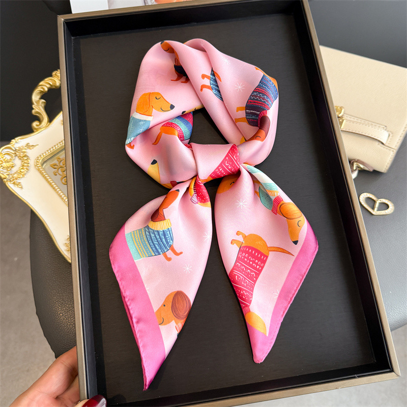 Fashion Wiener Dog Print Banda - огляд і ціна Scarf Silk Square