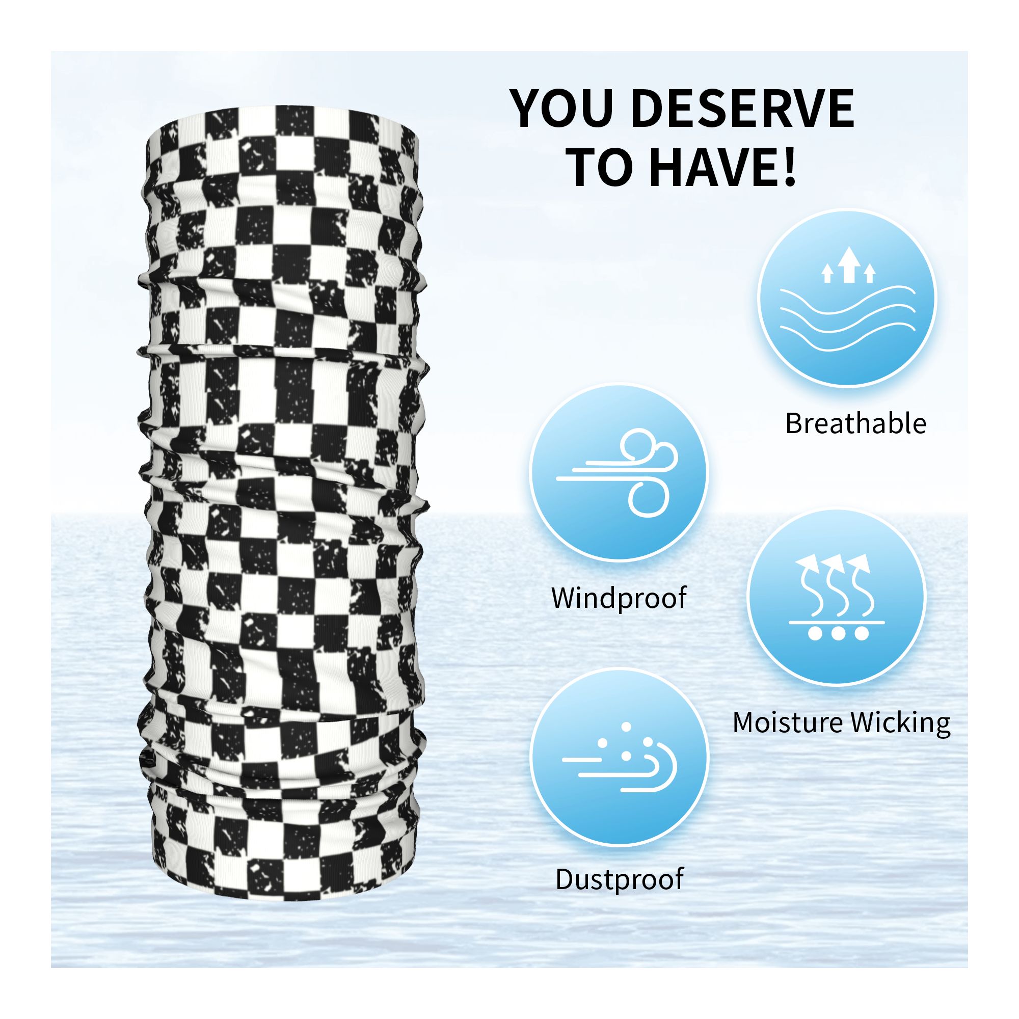 Custom Retro Checkered Flag Wi - огляд і ціна Neck Warmer Tube