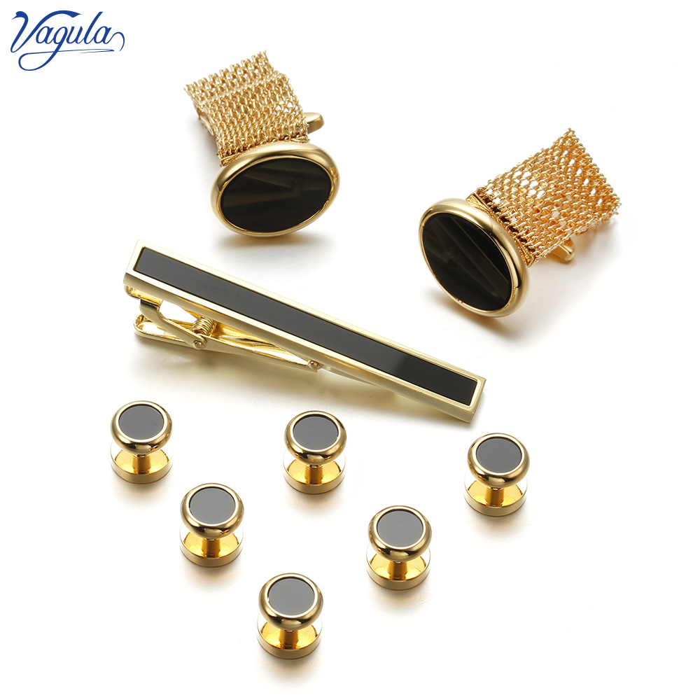 VAGULA New 9PCS Cuff links Tie - огляд і ціна Tie Bar Set Gift
