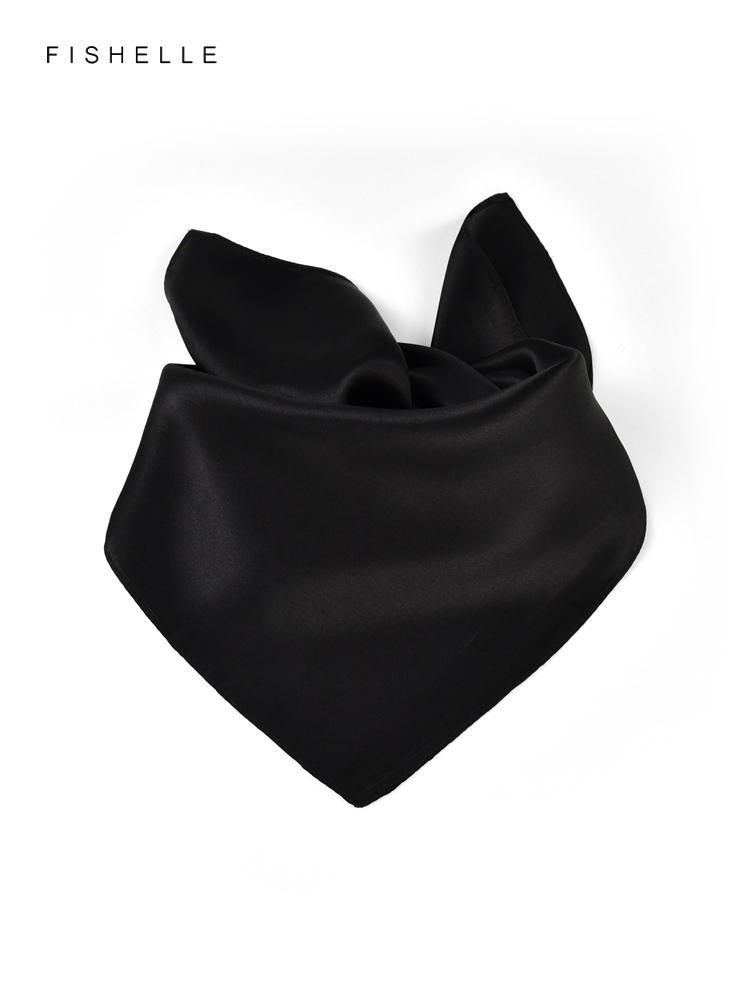 Solid color black pure silk sc - огляд і ціна Scarf Silk Square
