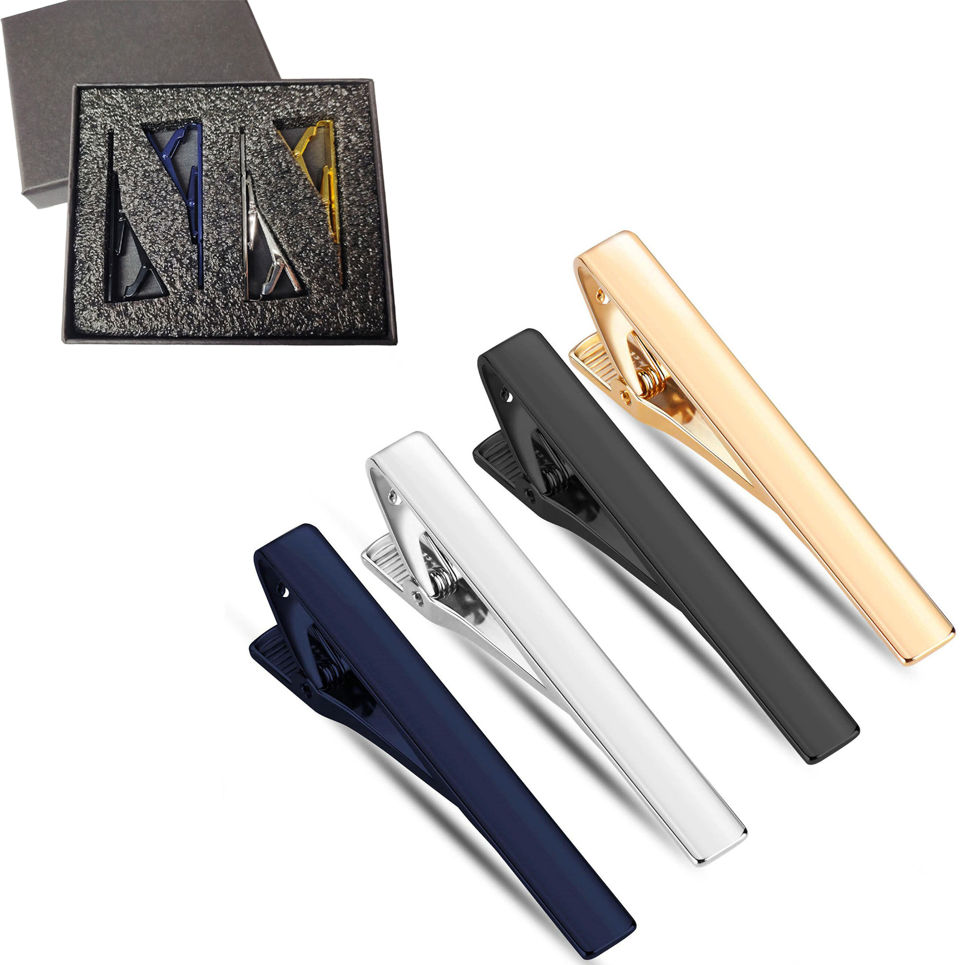 Metal Necktie Tie Clips 1/4/6  - огляд і ціна Tie Bar Set Gift