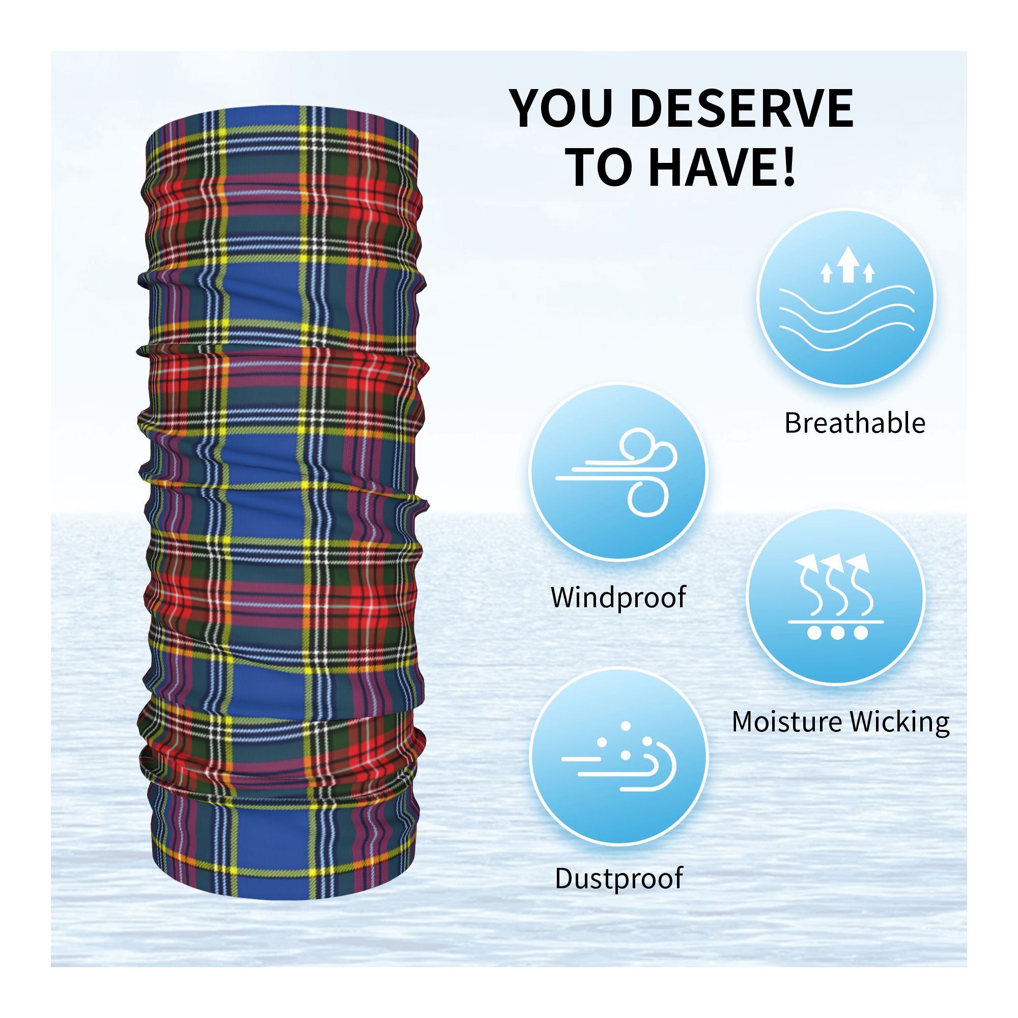 Custom Royal Tartan Plaid Wint - огляд і ціна Neck Warmer Tube