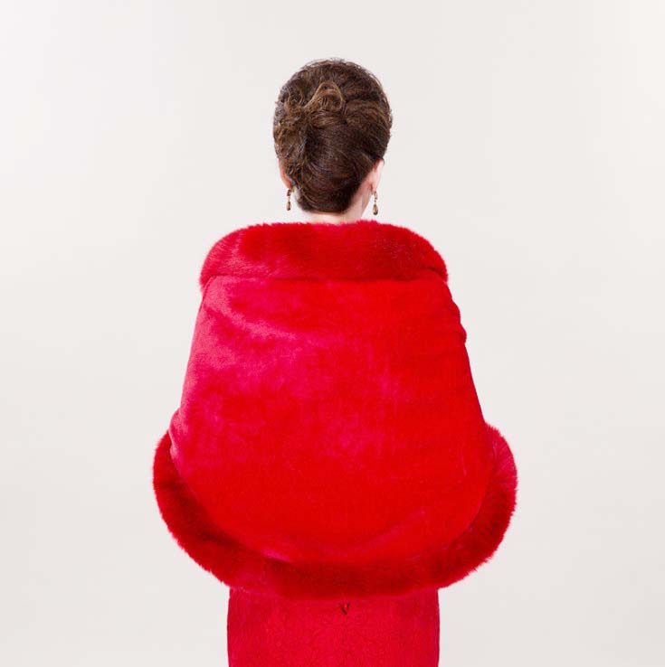 Red Bridal Wraps Winter Faux F - огляд і ціна Stole Wedding Shawl