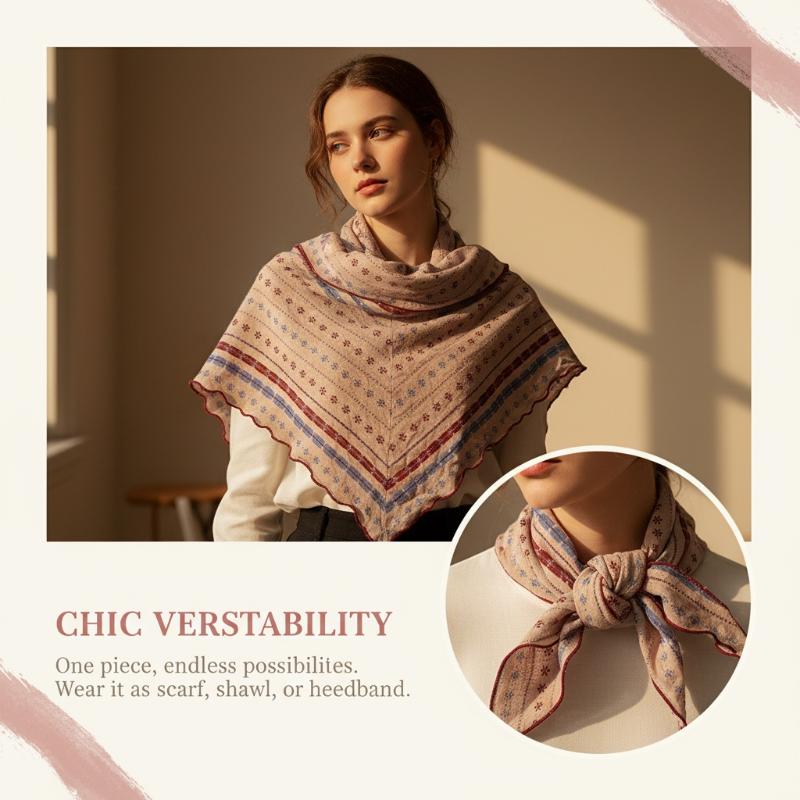 Cotton Linen Triangle Scarf Ca - огляд і ціна Bandana Cotton