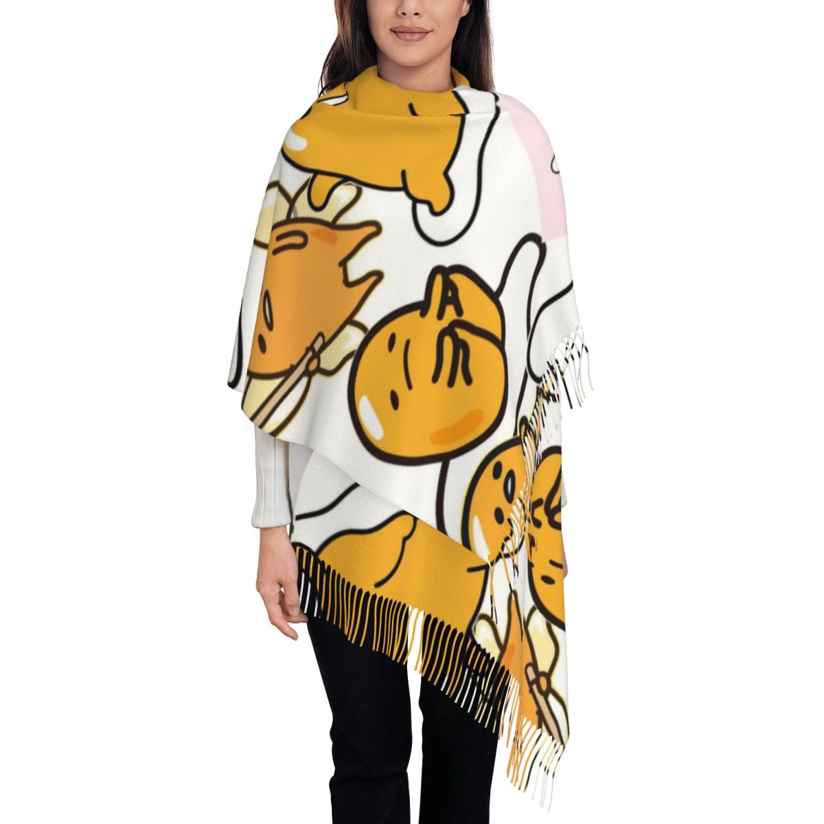 Gudetama Cute Egg Cartoon Scar - огляд і ціна Pashmina Wrap Large